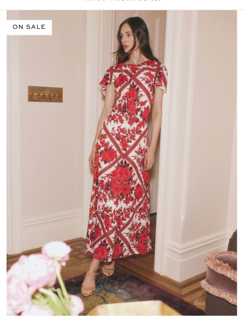 Hill House Red and White Floral Maxi Dress